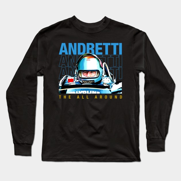 Mario Andretti 1978 Champion Retro Long Sleeve T-Shirt by stevenmsparks